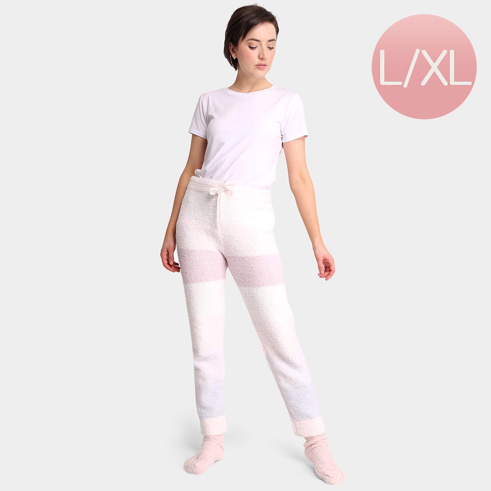 Pink Color Block Soft Loungewear Pants