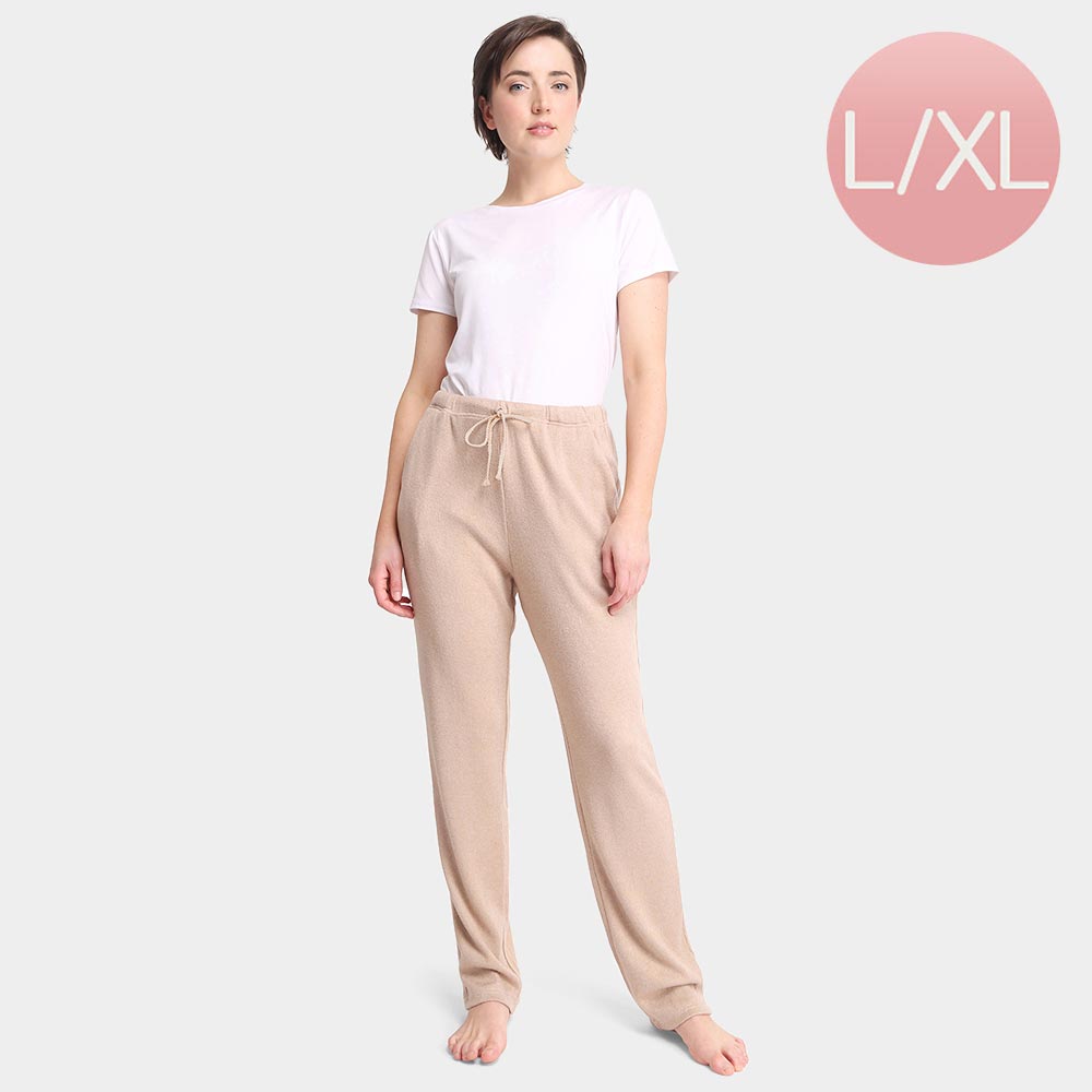 Tan Solid Loungewear Pants