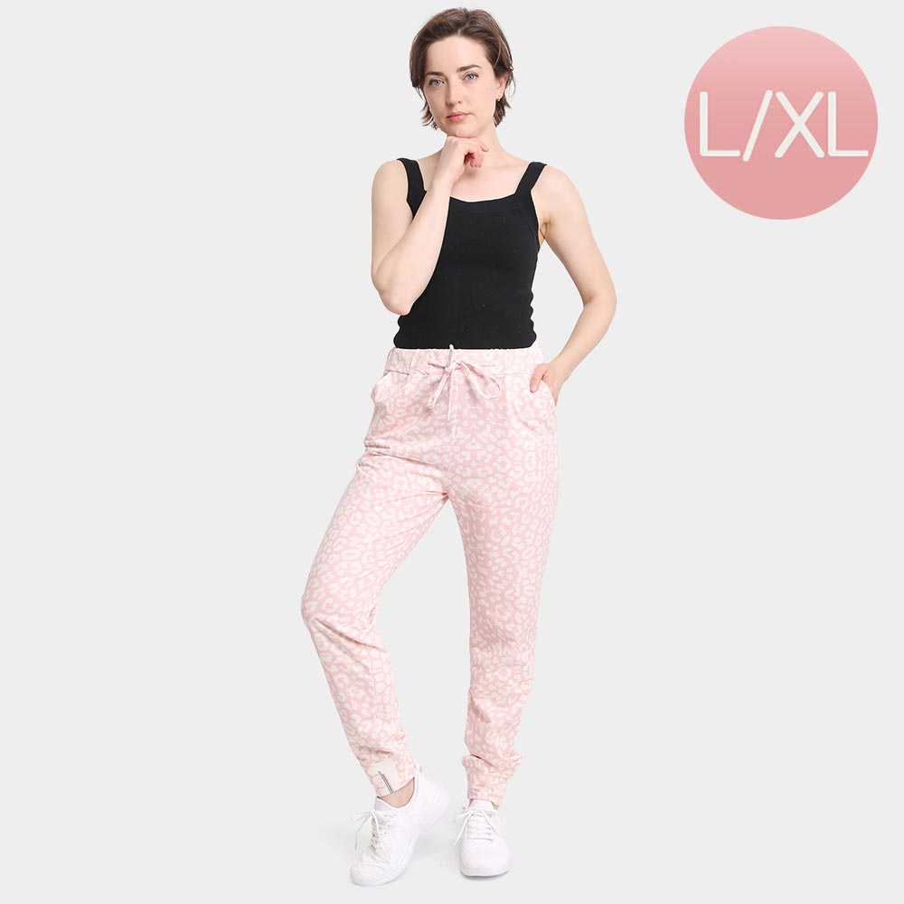 Pink Leopard Patterned Loungewear Pants