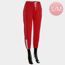 Load image into Gallery viewer, Red Side Stripes Detail Band Lounge Pants
