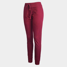 Load image into Gallery viewer, Burgundy Ladies Lightweight Cotton Pockets Jogger Pants
