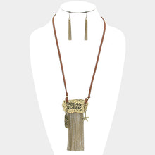 Load image into Gallery viewer, Gold &quot;Ocean Queen&quot; Starfish &amp; Mermaid Charm Metal Chain Fringe Necklace
