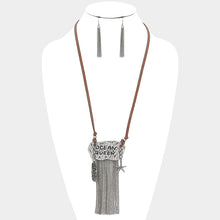 Load image into Gallery viewer, Silver &quot;Ocean Queen&quot; Starfish &amp; Mermaid Charm Metal Chain Fringe Necklace
