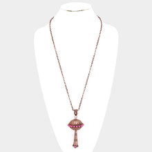 Load image into Gallery viewer, Pink Single Squash Blossom Pendant Necklace
