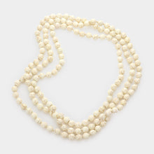 Load image into Gallery viewer, White Natural Stone Bead Long Necklace
