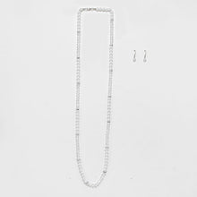 Load image into Gallery viewer, White Metallic Bead &amp; Pearl Long Necklace

