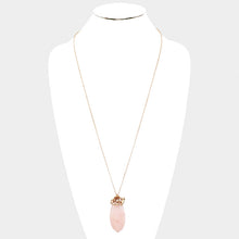 Load image into Gallery viewer, Pink  Natural Stone Pearl Bead Cluster Pendant Long Necklace
