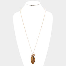 Load image into Gallery viewer, Brown  Natural Stone Pearl Bead Cluster Pendant Long Necklace
