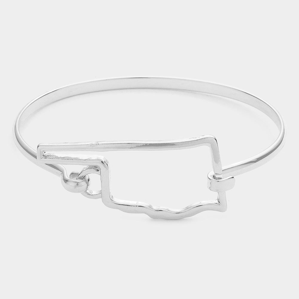 Silver Oklahoma Bangle Bracelet