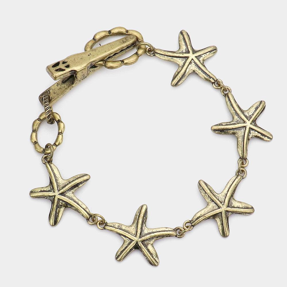 Gold Vintage Starfish Clip Bracelet