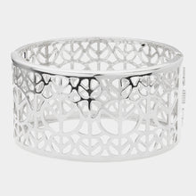 Load image into Gallery viewer, Silver Peace Symbol Hinged Bangle Bracelet
