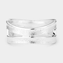 Load image into Gallery viewer, Silver Textured Metal Bangle Bracelet
