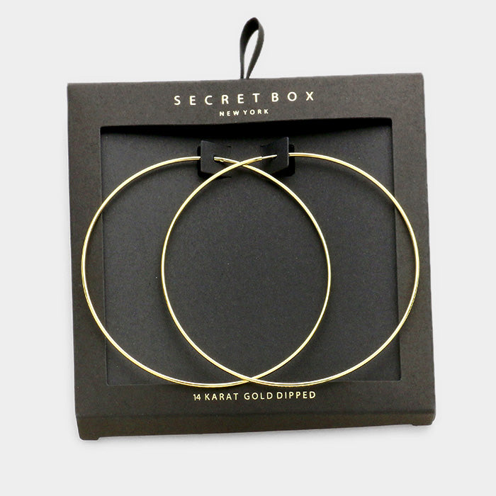 Secret Box 14K Gold Dipped hoop Earrings