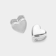 Load image into Gallery viewer, Silver White Gold Dipped Simply Love Huggie Earrings
