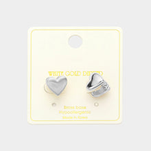 Load image into Gallery viewer, Silver White Gold Dipped Simply Love Huggie Earrings
