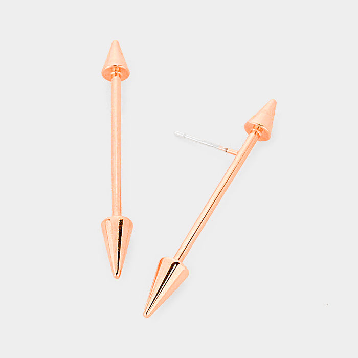 Rose Gold Gold Dipped Metal Arrow Earrings
