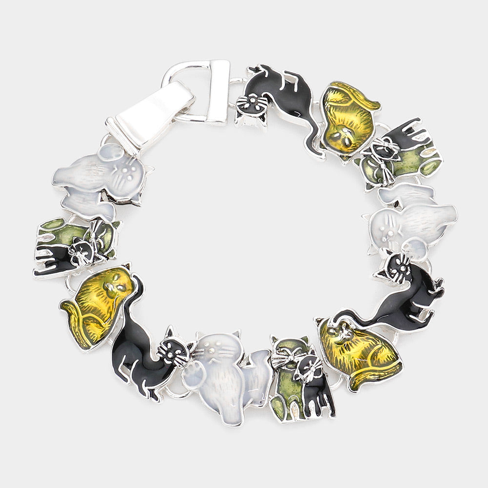 Yellow Magnetic Resin Cat Bracelet