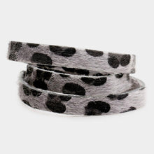 Load image into Gallery viewer, Gray Leopard Pattern Faux Leather Wrap Bracelet
