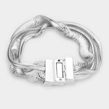 Load image into Gallery viewer, Triple Layered Snake Chain Magnetic Bracelet
