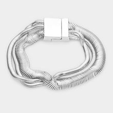 Load image into Gallery viewer, Triple Layered Snake Chain Magnetic Bracelet
