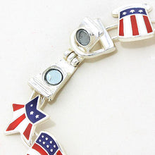 Load image into Gallery viewer, White USA Flag Themed Magnetic Bracelet
