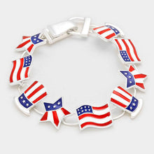 Load image into Gallery viewer, White USA Flag Themed Magnetic Bracelet
