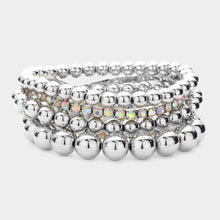 Load image into Gallery viewer, 5PCS - Metal Ball Stone Cluster Stretch Multi Layered Bracelets
