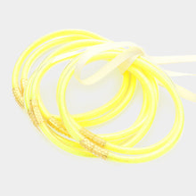 Load image into Gallery viewer, Yellow 7PCS - Glitter Jelly Tube Bangle Bracelets
