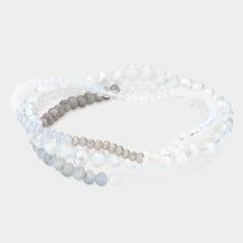 Load image into Gallery viewer, White 3PCS - Faceted Beads Multi Layered Bracelets
