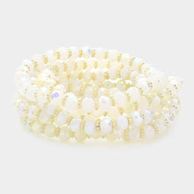 Load image into Gallery viewer, White 5PCS - Faceted Beaded Stretch Multi Layered Bracelets
