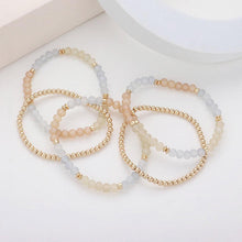 Load image into Gallery viewer, Silver 5PCS  Faceted Beaded Stretch Multi Layered Bracelets
