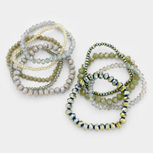 Load image into Gallery viewer, Green 9PCS - Faceted Bead Stretch Bracelets
