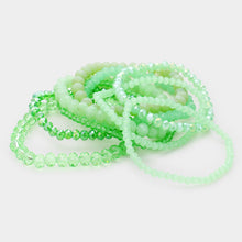 Load image into Gallery viewer, Green 9PCS - Faceted Bead Stretch Bracelets
