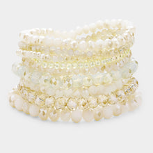 Load image into Gallery viewer, 9PCS - Faceted Bead Stretch Bracelets
