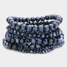 Load image into Gallery viewer, 9PCS - Faceted Bead Stretch Bracelets
