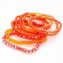 Load image into Gallery viewer, Orange 9PCS - Faceted Bead Stretch Bracelets
