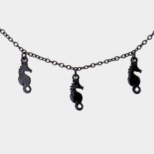 Load image into Gallery viewer, Black Multi Seahorse Metal Charm Necklace
