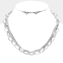 Load image into Gallery viewer, Metal Chain Link Layered Collar Necklace
