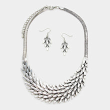 Load image into Gallery viewer, Silver Metal Feather Scale Snake Chain Necklace
