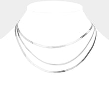 Load image into Gallery viewer, Metal Chain Triple Layered Bib Necklace
