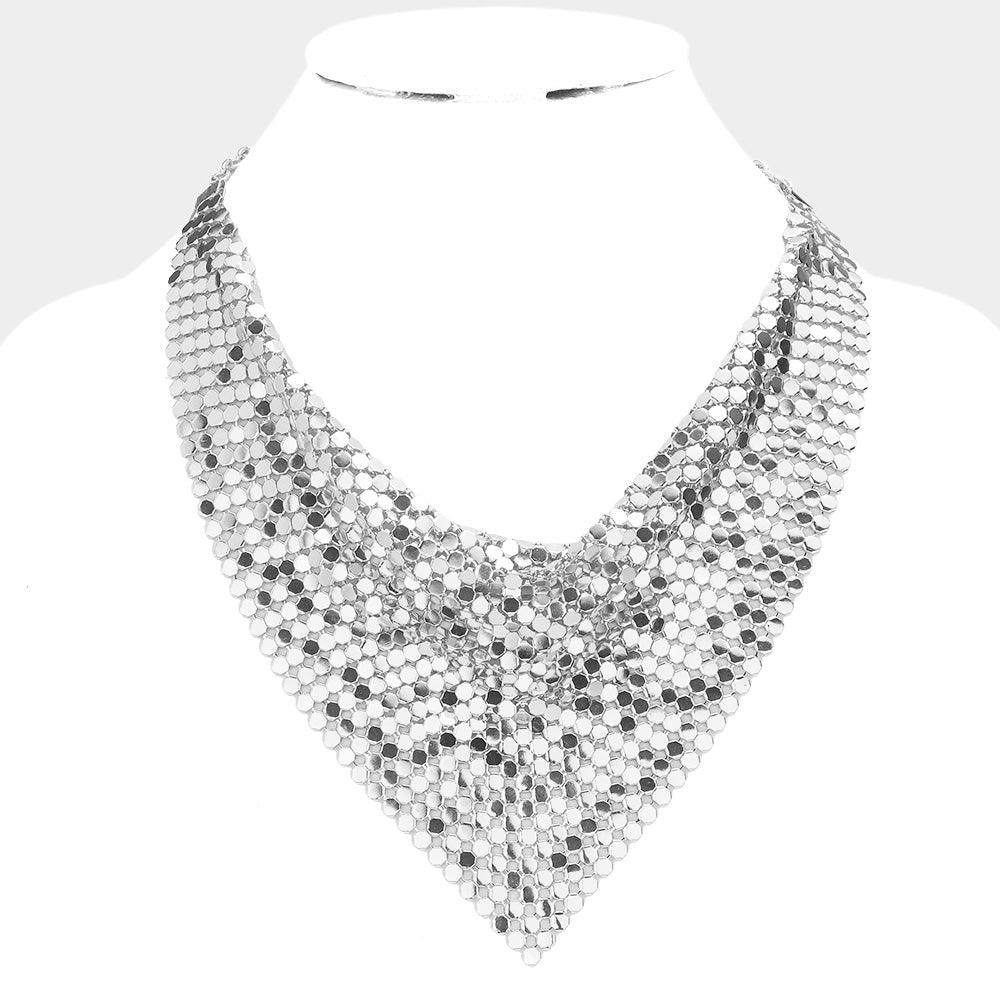 Mesh Chain Bib Necklace