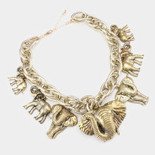 Load image into Gallery viewer, Gold Metal Elephant Charm Necklace
