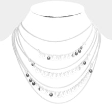 Load image into Gallery viewer, Metal Disc Pointed Metal Chain Multi Layered Bib Necklace
