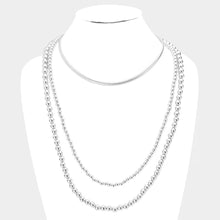 Load image into Gallery viewer, Snake Chain Metal Ball Bib Necklace
