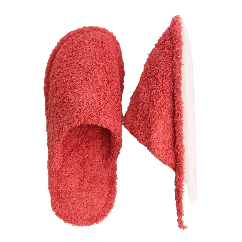 Red Solid Soft Home Indoor Floor Slippers