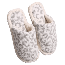 Load image into Gallery viewer, Gray Leopard Patterned Soft Home Indoor Floor Slippers
