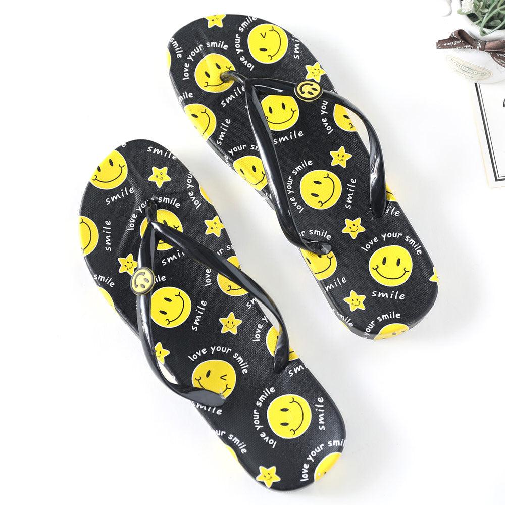 Black Love Your Smile Message Flip Flop Slippers