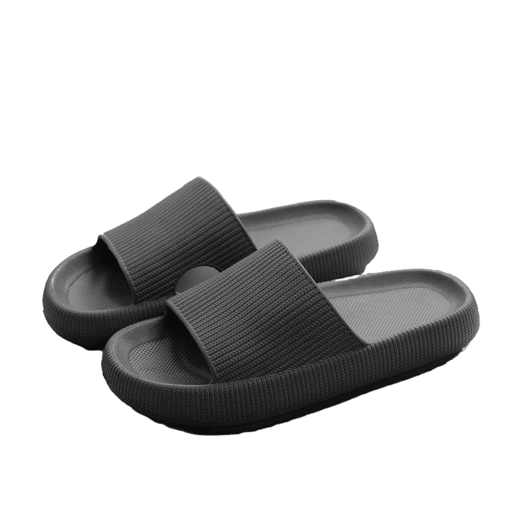 Black Solid Soft Sole Slippers