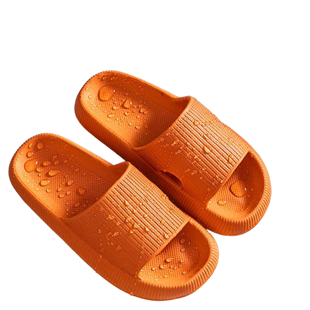 Orange Solid Soft Sole Slippers
