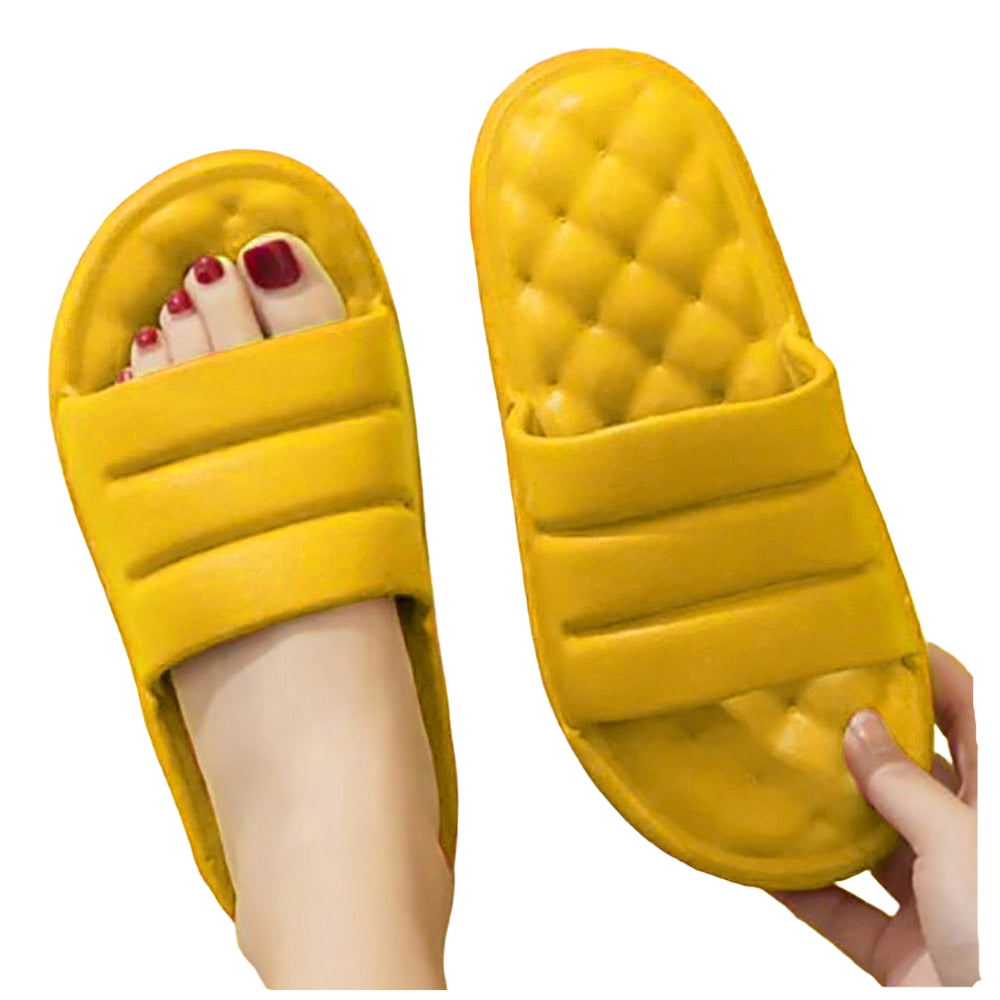 Yellow Solid Soft Sole Slippers